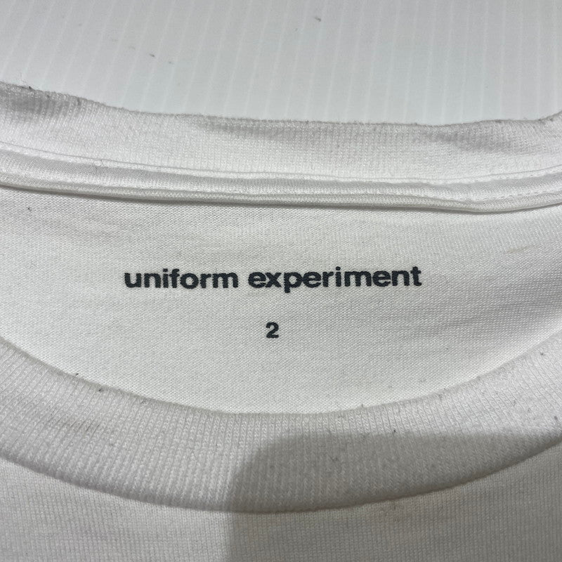 【中古品】【メンズ】 uniform experiment ユニフォームエクスペリメント × ASGER JORN アスガー ヨルン 別注コラボ LANDSCAPE S/S TEE ランドスケープ ショートスリーブTシャツ 半袖トップス 142-260806-ss-01-tei サイズ：2 カラー：ホワイト 万代Net店