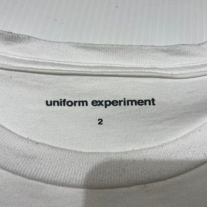 【中古品】【メンズ】 uniform experiment ユニフォームエクスペリメント × ASGER JORN アスガー ヨルン 別注コラボ LANDSCAPE S/S TEE ランドスケープ ショートスリーブTシャツ 半袖トップス 142-260806-ss-01-tei サイズ：2 カラー：ホワイト 万代Net店