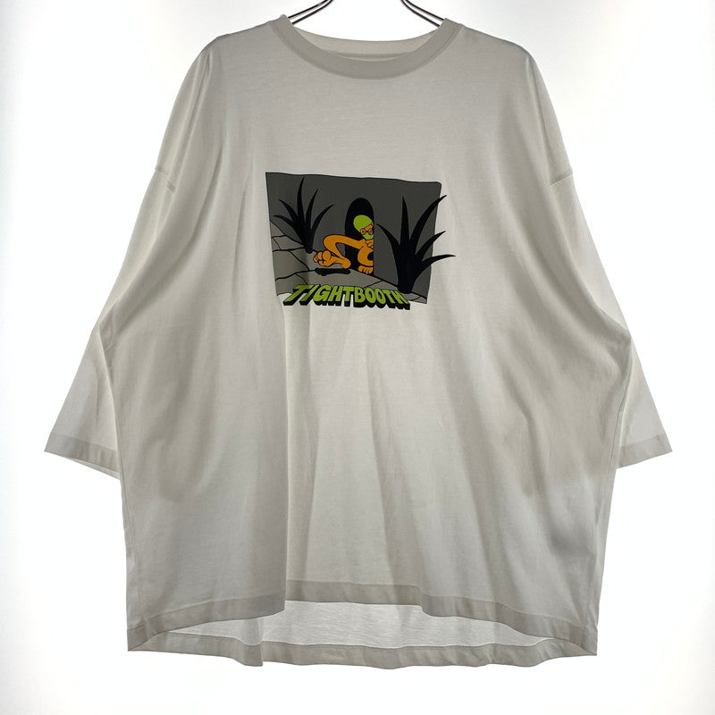 【中古品】【メンズ】 TIGHTBOOTH タイトブース BIG YELLOW 3/4 SLEEVE TEE ビッグ イエロー 3/4スリーブ Tシャツ 七分袖 トップス 142-260615-yo-05-tei サイズ：XL カラー：ホワイト 万代Net店