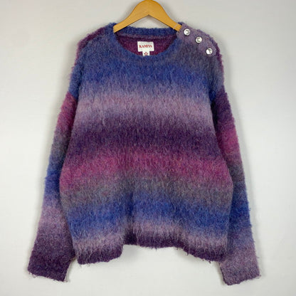 【中古品】【メンズ】 KAMIYA カミヤ DYEING KNIT PULLOVER G13PO049 ダイイング ニット プルオーバー トップス セーター 染め グラデーション 140-260215-ko-12-tei サイズ：L カラー：パープル 万代Net店