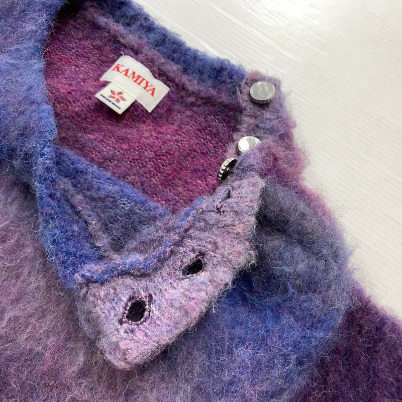 【中古品】【メンズ】 KAMIYA カミヤ DYEING KNIT PULLOVER G13PO049 ダイイング ニット プルオーバー トップス セーター 染め グラデーション 140-260215-ko-12-tei サイズ：L カラー：パープル 万代Net店