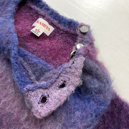 【中古品】【メンズ】 KAMIYA カミヤ DYEING KNIT PULLOVER G13PO049 ダイイング ニット プルオーバー トップス セーター 染め グラデーション 140-260215-ko-12-tei サイズ：L カラー：パープル 万代Net店