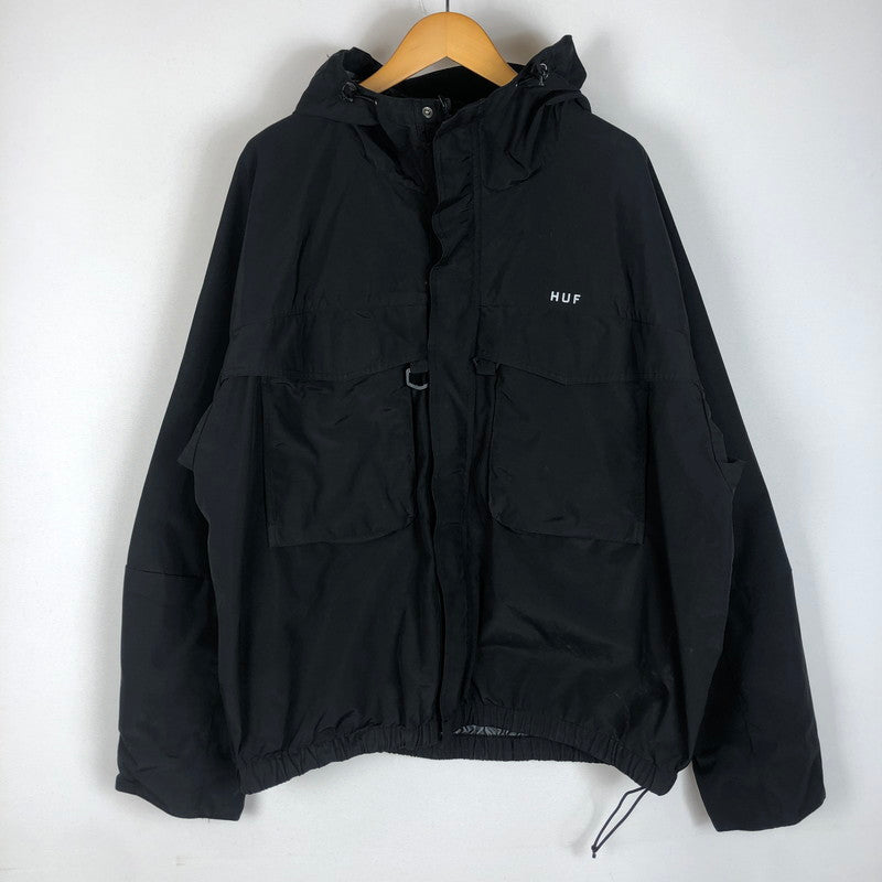 【中古品】【メンズ】 HUF ハフ 23AW GUIDE SHELL JACKET ガイドシェル ジャケット アウター ナイロンジャケット 142-260217-ko-07-tei サイズ：XL カラー：ブラック 万代Net店