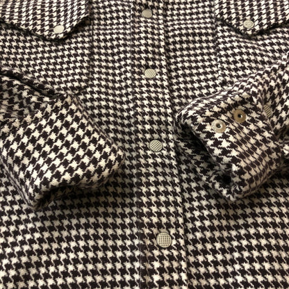 【中古品】【メンズ】 BONCOURA ボンクラ HOUNDSTOOTH FLANNEL SHIRT ハウンドトゥース フランネルシャツ 長袖 トップス 140-260216-yo-07-fuz サイズ：36 カラー：マルチカラー 万代Net店