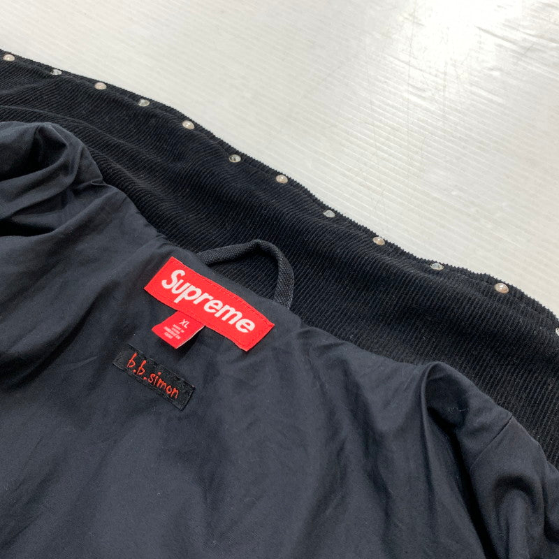 【中古品】【メンズ】 Supreme シュプリーム × B.B.SIMON ビービーサイモン 別注 コラボ QUILTED WORK JACKET キルティング ワークジャケット アウター 149-260212-ko-37-tei サイズ：XL カラー：ブラック 万代Net店