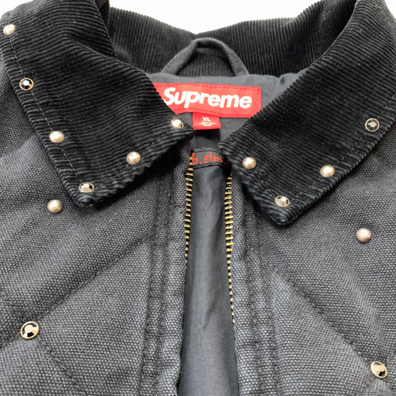 【中古品】【メンズ】 Supreme シュプリーム × B.B.SIMON ビービーサイモン 別注 コラボ QUILTED WORK JACKET キルティング ワークジャケット アウター 149-260212-ko-37-tei サイズ：XL カラー：ブラック 万代Net店