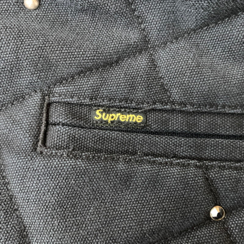 【中古品】【メンズ】 Supreme シュプリーム × B.B.SIMON ビービーサイモン 別注 コラボ QUILTED WORK JACKET キルティング ワークジャケット アウター 149-260212-ko-37-tei サイズ：XL カラー：ブラック 万代Net店