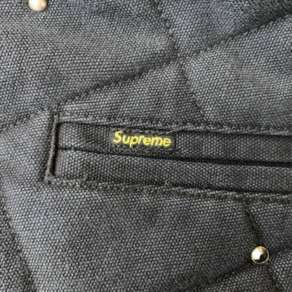 【中古品】【メンズ】 Supreme シュプリーム × B.B.SIMON ビービーサイモン 別注 コラボ QUILTED WORK JACKET キルティング ワークジャケット アウター 149-260212-ko-37-tei サイズ：XL カラー：ブラック 万代Net店