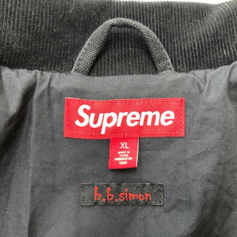 【中古品】【メンズ】 Supreme シュプリーム × B.B.SIMON ビービーサイモン 別注 コラボ QUILTED WORK JACKET キルティング ワークジャケット アウター 149-260212-ko-37-tei サイズ：XL カラー：ブラック 万代Net店
