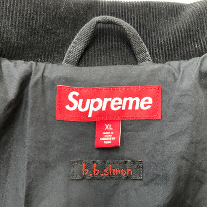 【中古品】【メンズ】 Supreme シュプリーム × B.B.SIMON ビービーサイモン 別注 コラボ QUILTED WORK JACKET キルティング ワークジャケット アウター 149-260212-ko-37-tei サイズ：XL カラー：ブラック 万代Net店