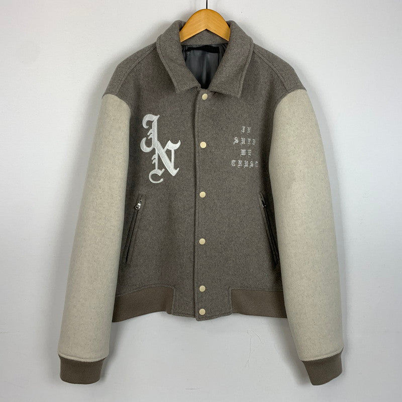 【中古品】【メンズ】 JUN NAKAYAMA ジュン ナカヤマ 25AW JN VARSITY JACKET JN-FW25-016 バーシティジャケット アウター スタジアムジャケット スタジャン 140-260212-ko-27-fuzh サイズ：48 カラー：グレー 万代Net店