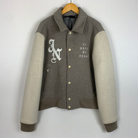 【中古品】【メンズ】 JUN NAKAYAMA ジュン ナカヤマ 25AW JN VARSITY JACKET JN-FW25-016 バーシティジャケット アウター スタジアムジャケット スタジャン 140-260212-ko-27-tei サイズ：48 カラー：グレー 万代Net店