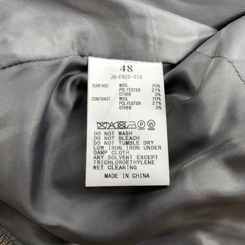 【中古品】【メンズ】 JUN NAKAYAMA ジュン ナカヤマ 25AW JN VARSITY JACKET JN-FW25-016 バーシティジャケット アウター スタジアムジャケット スタジャン 140-260212-ko-27-fuzh サイズ：48 カラー：グレー 万代Net店