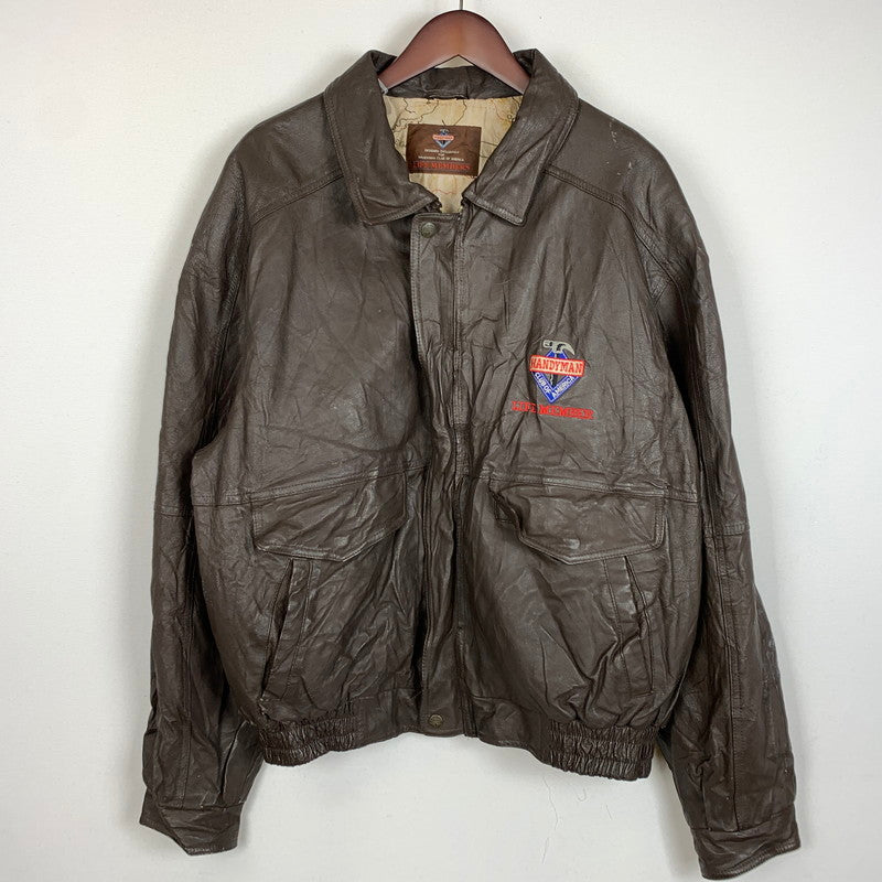【現状渡し品】【メンズ】 HANDYMAN ハンディマン TYPE A-2 LEATHER JACKET タイプ A-2 レザージャケット アウター フライトジャケット 145-260212-ko-26-tei サイズ：サイズ不明 カラー：ブラウン 万代Net店