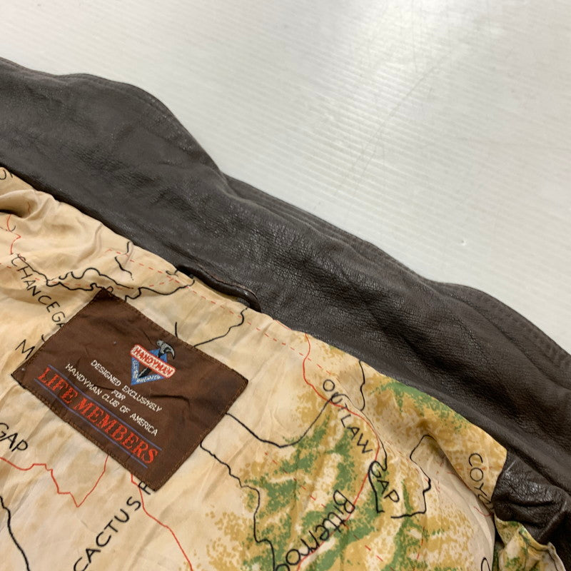 【現状渡し品】【メンズ】 HANDYMAN ハンディマン TYPE A-2 LEATHER JACKET タイプ A-2 レザージャケット アウター フライトジャケット 145-260212-ko-26-tei サイズ：サイズ不明 カラー：ブラウン 万代Net店