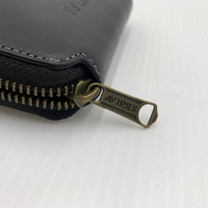 【中古品】【メンズ】 AVIREX アヴィレックス ROUND WALLET AX9002 ラウンドウォレット 財布 二つ折り 200-260712-ko-03-tei カラー：ブラック 万代Net店