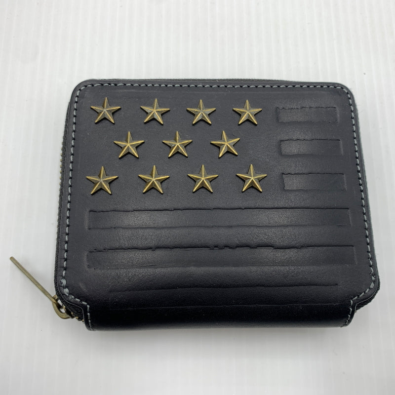 【中古品】【メンズ】 AVIREX アヴィレックス ROUND WALLET AX9002 ラウンドウォレット 財布 二つ折り 200-260712-ko-03-tei カラー：ブラック 万代Net店