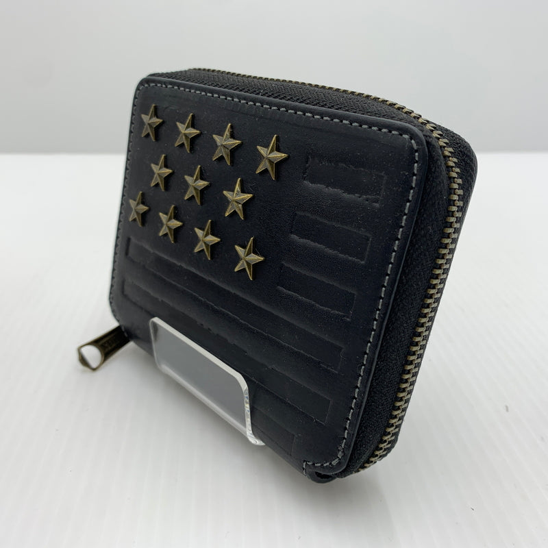 【中古品】【メンズ】 AVIREX アヴィレックス ROUND WALLET AX9002 ラウンドウォレット 財布 二つ折り 200-260712-ko-03-tei カラー：ブラック 万代Net店
