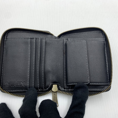 【中古品】【メンズ】 AVIREX アヴィレックス ROUND WALLET AX9002 ラウンドウォレット 財布 二つ折り 200-260712-ko-03-tei カラー：ブラック 万代Net店