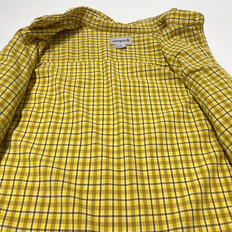 【中古品】【メンズ】 CARHARTT カーハート LS COTTON CHECK SHIRT S255BTY ロングスリーブ コットン チェック シャツ 長袖 トップス 145-260828-yo-09-teih サイズ：L カラー：イエロー 万代Net店