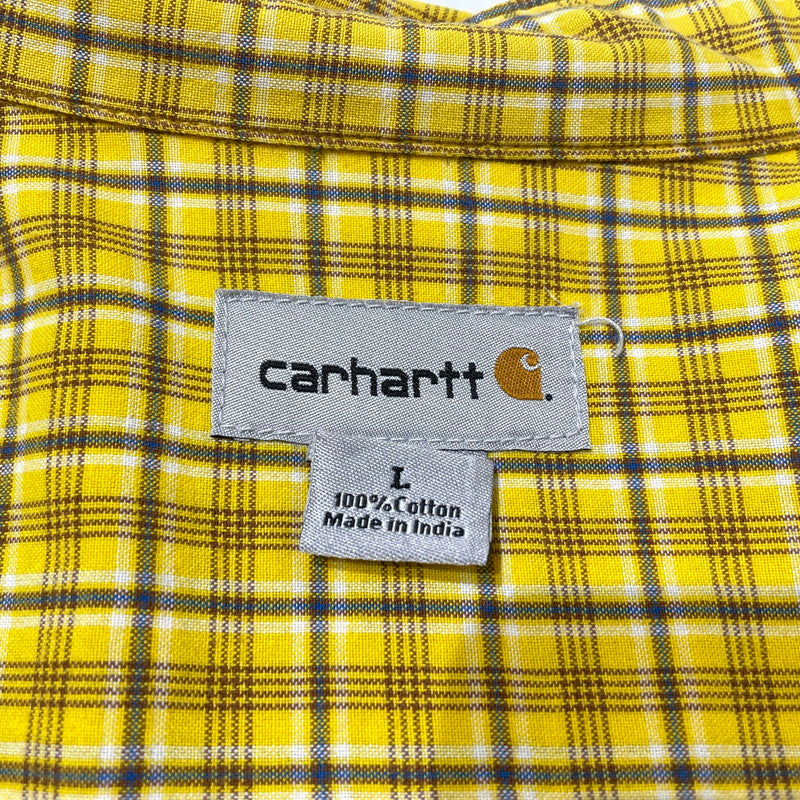 【中古品】【メンズ】 CARHARTT カーハート LS COTTON CHECK SHIRT S255BTY ロングスリーブ コットン チェック シャツ 長袖 トップス 145-260828-yo-09-teih サイズ：L カラー：イエロー 万代Net店
