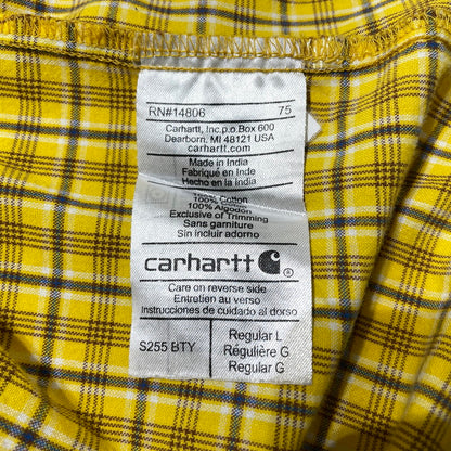 【中古品】【メンズ】 CARHARTT カーハート LS COTTON CHECK SHIRT S255BTY ロングスリーブ コットン チェック シャツ 長袖 トップス 145-260828-yo-09-teih サイズ：L カラー：イエロー 万代Net店