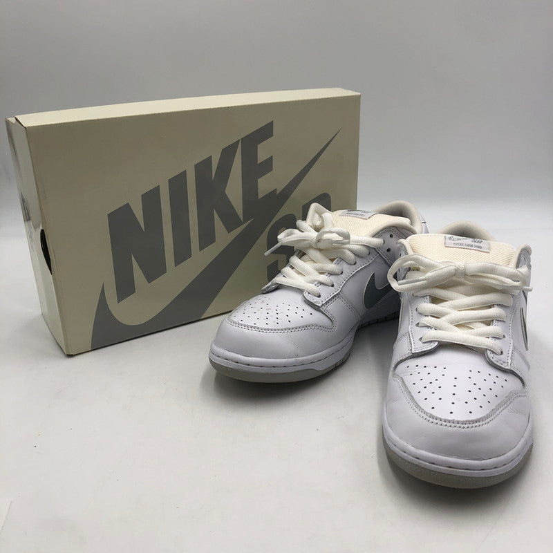 【中古品】【メンズ】 Supreme シュプリーム × NIKE SB ナイキ スケートボーディング 別注 コラボ DUNK LOW OG QS HQ8487-100 ダンク ロー オリジナル クイックストライク スニーカー 靴 160-260218-ks-27-tei カラー：メタリックホワイトシルバー 万代Net店