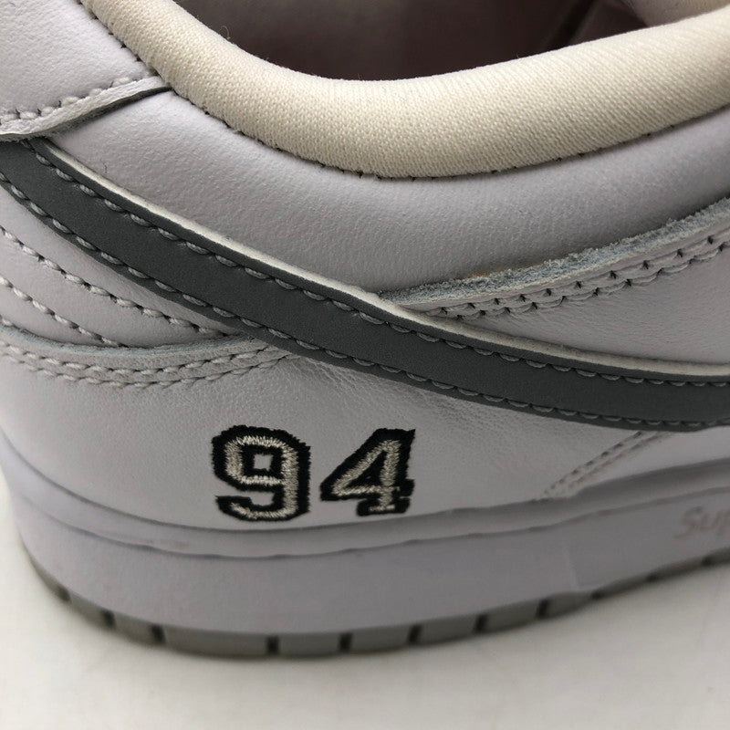 【中古品】【メンズ】 Supreme シュプリーム × NIKE SB ナイキ スケートボーディング 別注 コラボ DUNK LOW OG QS HQ8487-100 ダンク ロー オリジナル クイックストライク スニーカー 靴 160-260218-ks-27-tei カラー：メタリックホワイトシルバー 万代Net店