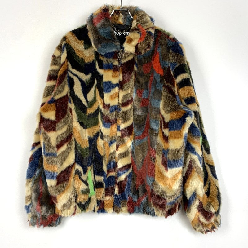 【中古品】【メンズ】 Supreme シュプリーム 22AW MULTICOLOR FAUX FUR BOMBER JACKET マルチカラー フェイクファー ボンバー ジャケット アウター 149-260218-yo-02-tei サイズ：L カラー：マルチ 万代Net店