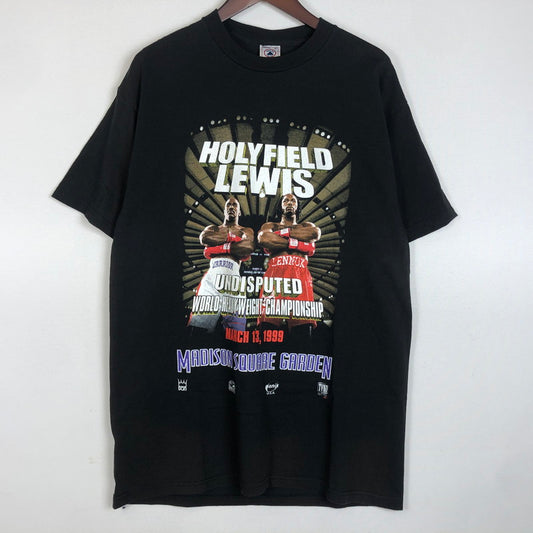 【中古品】【メンズ】 DELTA デルタ 1999 HOLYFIELD VS LEWIS TEE 1999 ホリフィールド 対 ルイス Tシャツ 半袖 トップス 145-260218-ks-05-tei サイズ：L カラー：ブラック 万代Net店