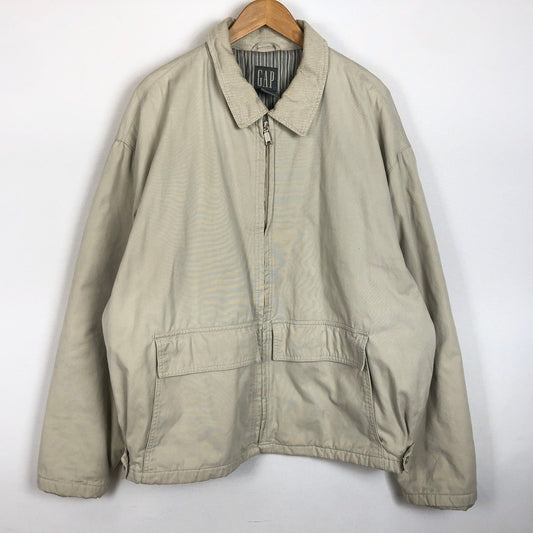 【現状渡し品】【メンズ】 GAP ギャップ 90's CORDUROY COLLAR ZIP JACKET 112678-01 90年代 コーデュロイカラー ジップ ジャケット アウター ブルゾン 147-260218-ks-13-tei サイズ：XL カラー：アイボリー 万代Net店