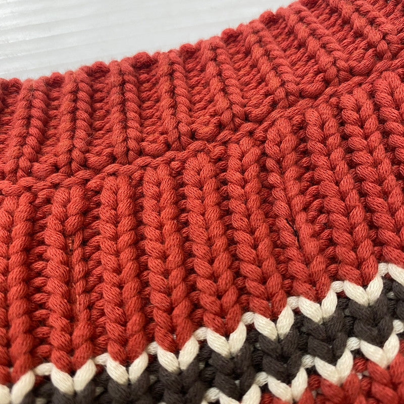 【中古品】【メンズ】 CHUNKY COTTON STRIPE SWEATER 117272 チャンキーコットン ストライプ セーター トップス ニット プルオーバー 142-260221-ko-14-fuzh サイズ：M カラー：レッド 万代Net店