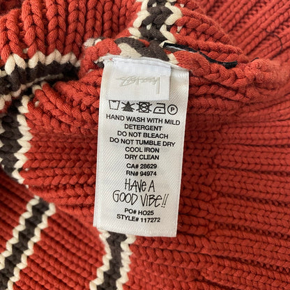 【中古品】【メンズ】 CHUNKY COTTON STRIPE SWEATER 117272 チャンキーコットン ストライプ セーター トップス ニット プルオーバー 142-260221-ko-14-fuzh サイズ：M カラー：レッド 万代Net店