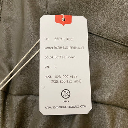 【中古品】【メンズ】 Evisen Skateboards エビセン スケートボード POSTMAN FAUX LEATHER JACKET 25FW-JK06 ポストマン フェイクレザー ジャケット アウタ 142-260221-ko-17-fuz サイズ：L カラー：Coffee Brown 万代Net店