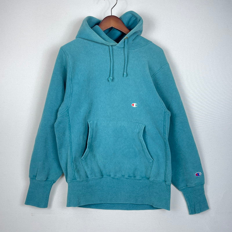【中古品】【メンズ】 Champion チャンピオン 90's REVERSE WEAVE HOODIE 90年代 リバースウィーブ フーディ 長袖 トップス プルオーバー パーカー USA製 145-260221-yo-04-tei サイズ：M カラー：ターコイズ 万代Net店