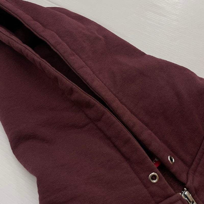 【中古品】【メンズ】 S LOGO ZIP UP HOODED SWEATSHIRT Sロゴ ジップアップ フーデッド スウェットシャツ 長袖 トップス パーカー 149-260221-yo-02-fuzh サイズ：L カラー：マルーン 万代Net店