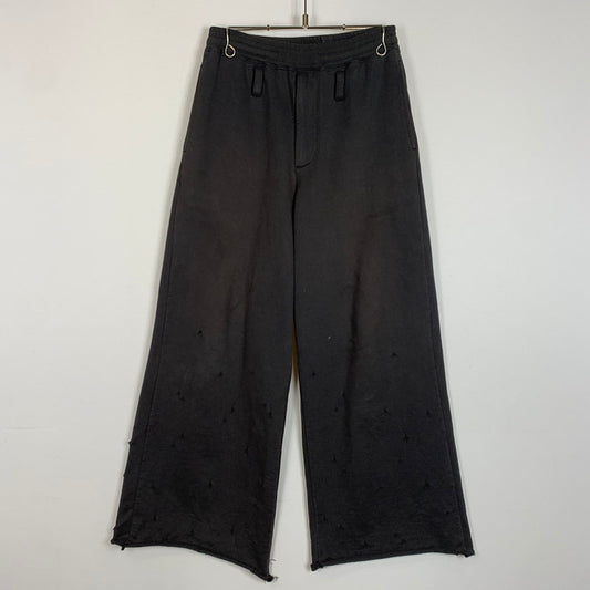 【中古品】【メンズ】 MASU エム エー エス ユー BAGGY SWEAT PANTS MFFW-PT0923 バギー スウェット パンツ ボトムス ワイドパンツ ダメージ加工 151-260224-ko-19-tei サイズ：46 カラー：ブラック 万代Net店
