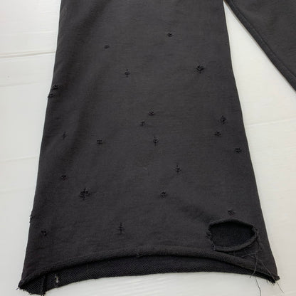 【中古品】【メンズ】 MASU エム エー エス ユー BAGGY SWEAT PANTS MFFW-PT0923 バギー スウェット パンツ ボトムス ワイドパンツ ダメージ加工 151-260224-ko-19-fuzh サイズ：46 カラー：ブラック 万代Net店