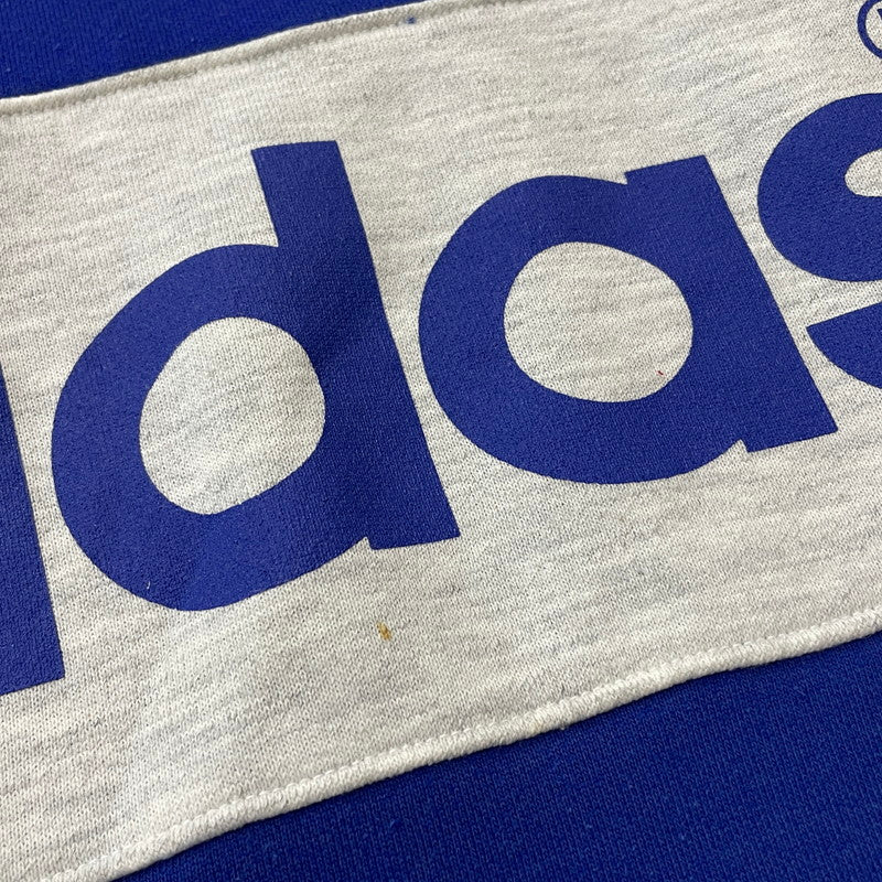 【中古品】【メンズ】 adidas アディダス 90's PULLOVER PARKA ASR-3665 90年代 プルオーバー パーカー 長袖 トップス DESCENTE製 148-260223-yo-04-tei サイズ：0-X0 カラー：ブルー/レッド 万代Net店