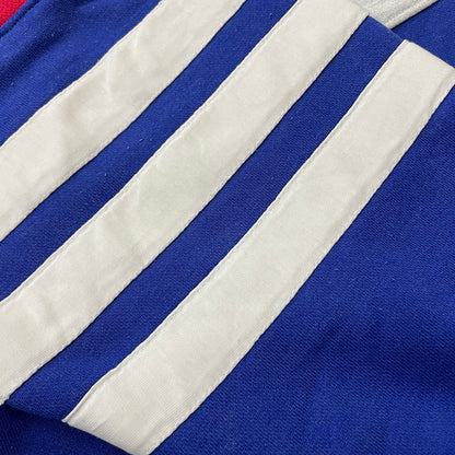 【中古品】【メンズ】 adidas アディダス 90's PULLOVER PARKA ASR-3665 90年代 プルオーバー パーカー 長袖 トップス DESCENTE製 148-260223-yo-04-tei サイズ：0-X0 カラー：ブルー/レッド 万代Net店