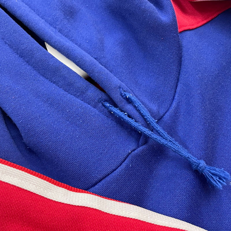【中古品】【メンズ】 adidas アディダス 90's PULLOVER PARKA ASR-3665 90年代 プルオーバー パーカー 長袖 トップス DESCENTE製 148-260223-yo-04-tei サイズ：0-X0 カラー：ブルー/レッド 万代Net店