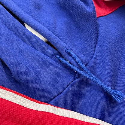 【中古品】【メンズ】 adidas アディダス 90's PULLOVER PARKA ASR-3665 90年代 プルオーバー パーカー 長袖 トップス DESCENTE製 148-260223-yo-04-tei サイズ：0-X0 カラー：ブルー/レッド 万代Net店