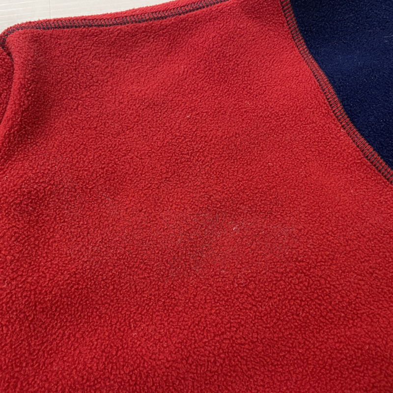【中古品】【メンズ】 FRED PERRY フレッドペリー 90's HALFZIP FLEECE PULLOVER JACKET FPJ404 90年代 ハーフジップ フリース プルオーバー ジャケット ライトアウター 141-260223-yo-02-tei サイズ：表記消え カラー：レッド/ブルー 万代Net店