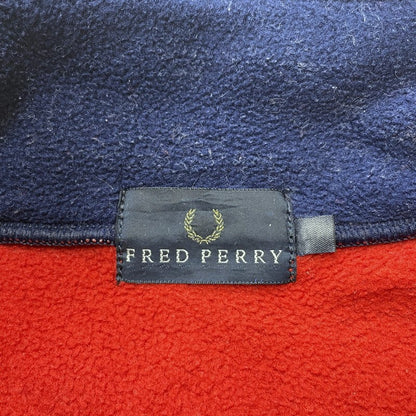 【中古品】【メンズ】 FRED PERRY フレッドペリー 90's HALFZIP FLEECE PULLOVER JACKET FPJ404 90年代 ハーフジップ フリース プルオーバー ジャケット ライトアウター 141-260223-yo-02-tei サイズ：表記消え カラー：レッド/ブルー 万代Net店