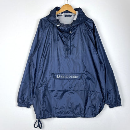 【中古品】【メンズ】 FRED PERRY フレッドペリー 90's NYLON ANORAK PARKA FPW-482 90年代 ナイロン アノラック パーカー ライトアウター プルオーバージャケット 141-260223-yo-03-tei サイズ：L カラー：ネイビー 万代Net店