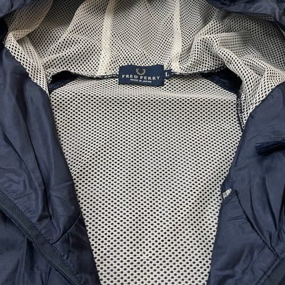 【中古品】【メンズ】 FRED PERRY フレッドペリー 90's NYLON ANORAK PARKA FPW-482 90年代 ナイロン アノラック パーカー ライトアウター プルオーバージャケット 141-260223-yo-03-tei サイズ：L カラー：ネイビー 万代Net店