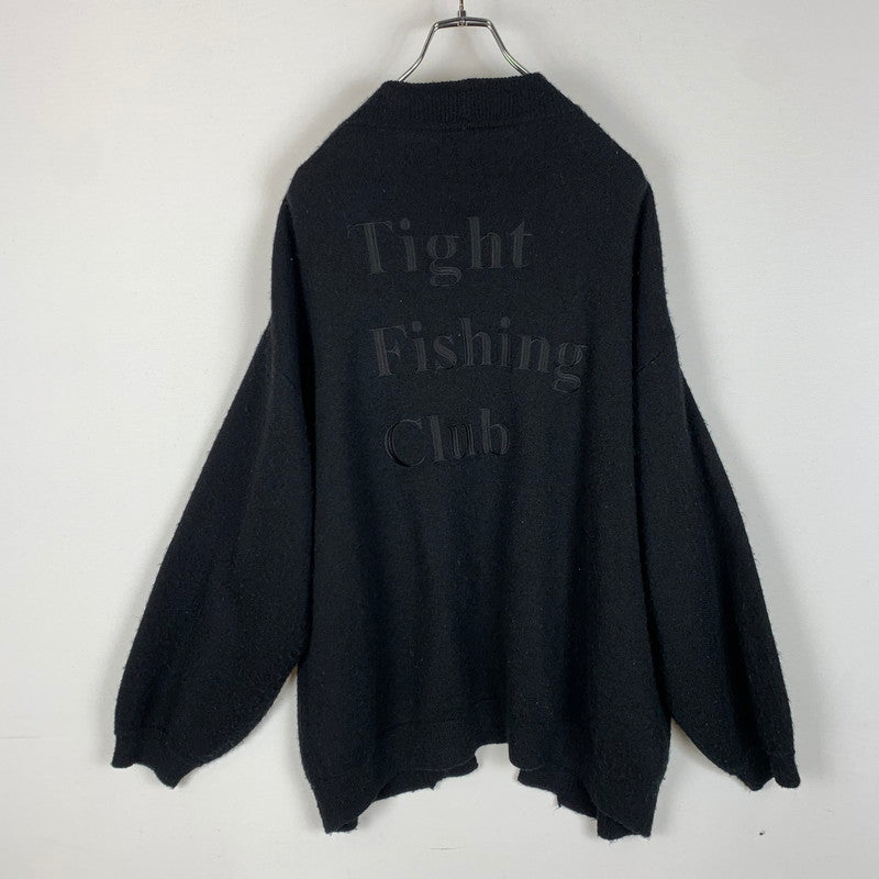 【中古品】【メンズ】 TIGHTBOOTH PRODUCTION TBPR タイトブース プロダクション×CHAOS FISHING CLUB カオスフィッシングクラブ 別注 コラボ KNIT CARDIGAN ニット カーディガン トップス 142-260227-ks-16-tei サイズ：M カラー：ブラック 万代Net店