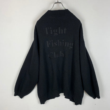 【中古品】【メンズ】 TIGHTBOOTH PRODUCTION TBPR タイトブース プロダクション×CHAOS FISHING CLUB カオスフィッシングクラブ 別注 コラボ KNIT CARDIGAN ニット カーディガン トップス 142-260227-ks-16-tei サイズ：M カラー：ブラック 万代Net店