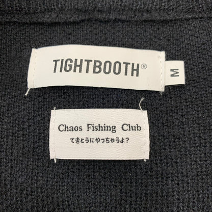 【中古品】【メンズ】 TIGHTBOOTH PRODUCTION TBPR タイトブース プロダクション×CHAOS FISHING CLUB カオスフィッシングクラブ 別注 コラボ KNIT CARDIGAN ニット カーディガン トップス 142-260227-ks-16-tei サイズ：M カラー：ブラック 万代Net店
