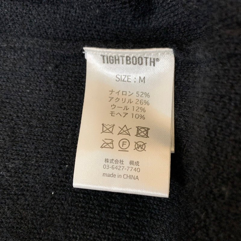 【中古品】【メンズ】 TIGHTBOOTH PRODUCTION TBPR タイトブース プロダクション×CHAOS FISHING CLUB カオスフィッシングクラブ 別注 コラボ KNIT CARDIGAN ニット カーディガン トップス 142-260227-ks-16-tei サイズ：M カラー：ブラック 万代Net店